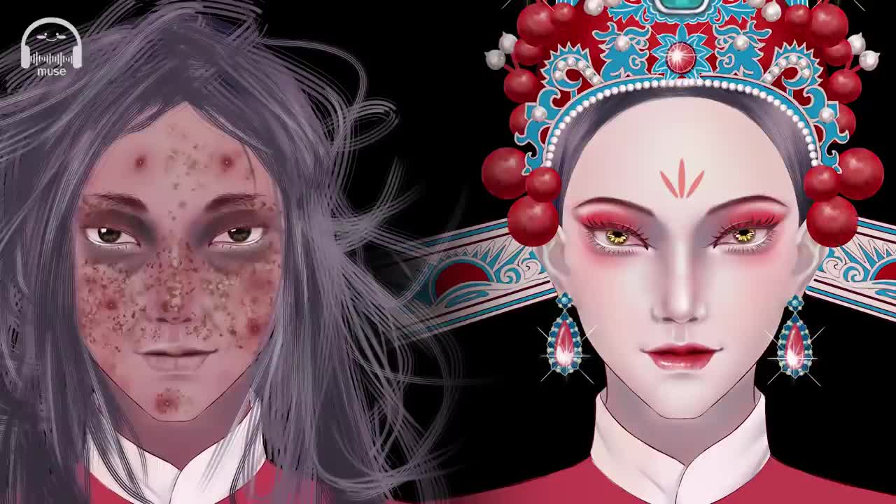 ASMR homeless woman make up animation