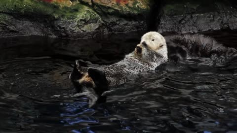 The beaver cleans itself