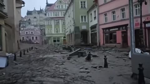 Kłodzko o poranku po opadnięciu wody