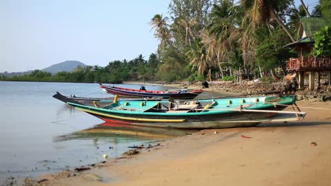 Fishing boats on the beach in Thailand