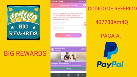 BIG REWARDS APP PARA GANAR DINERO MINIMO DE RETIRO 1 USD