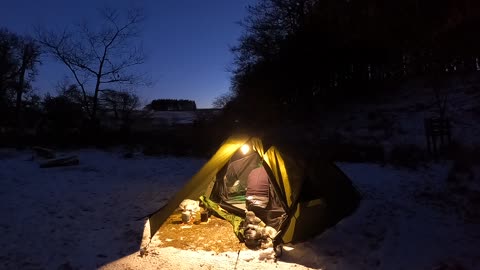 Transition from light to dark. Wildcamping Dartmoor 15th dec 2022