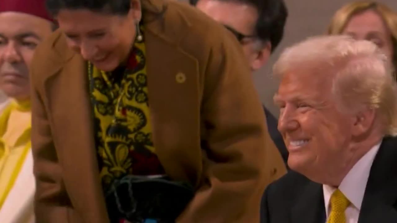 President Trump with world leaders and heads of state at Notre Dame Cathedral today