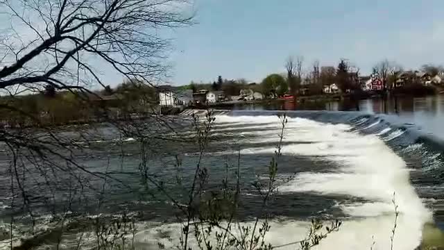 Up close to the Stillwater New York Dam on the Hudson River