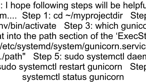 Gunicorn Failed At step EXEC spawning No such file or directory