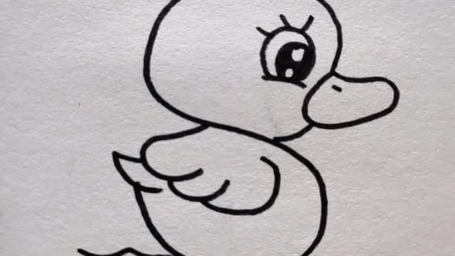 How to draw simple Duck in 1 minute #drawing​ #draw​ #painting