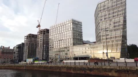 Walking in LIVERPOOL , big city in the UK