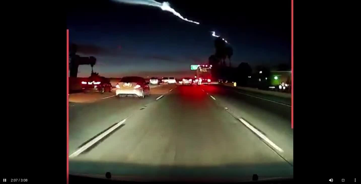 Space X Skips On Water Above Firmament !!!!! Great car dash catch of the Decade