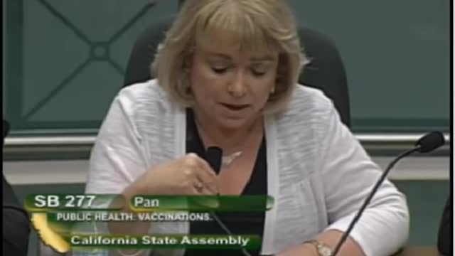 NVIC's Barbara Loe Fisher's testimony on California SB 277