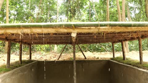 How To Build a 4 days Roof Temple Underground Swimming Pool