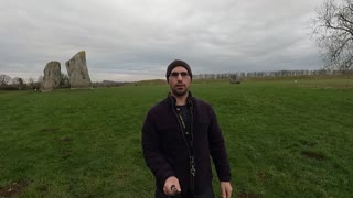 Checking I am in shot before filming in Avebury
