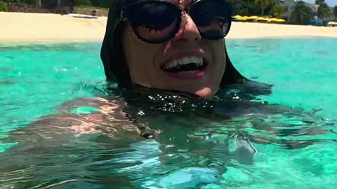 Bikini Girl's Seawater Sandcastle Building Challenge
