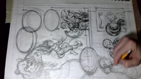 Art Timelapse: Penciling book 2, page 6 in 15 minutes