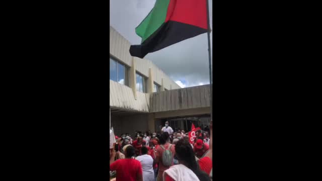 Mobilisation contre le passe sanitaire au CHU de martinique octobre 2021