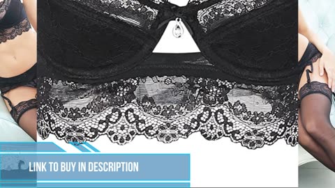 NING GEGE Women Lace Bra and Panties and Garter and Stockings