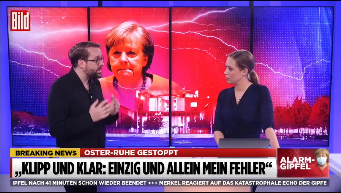 Merkel und ein Double s.a. BILD Eilmeldung vom 24.03.2021