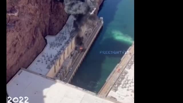 Hoover dam burning