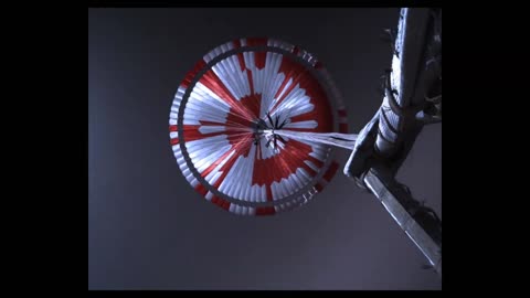 Perseverance’s Descent & Touchdown on Mars_ Parachute Up-View Camera 2 POV