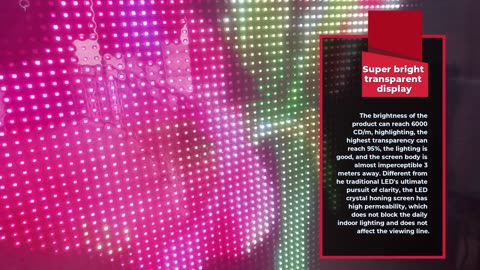 Led Screen Indoor Video Wall LED Stage LED Panel LED Display P4Transparent Window Glass Led Display