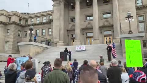 A “burn the mask” protest in boise, Idaho
