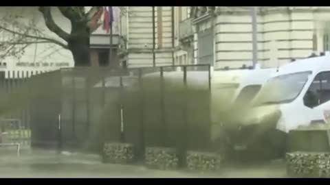 In France, farmers poured manure on police officers.