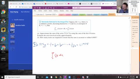 Calculus 2 - Section 11-3 Estimating the sum of a series