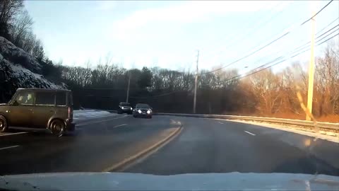 Close Call in Connecticut - Dashcam - 01-04-2021