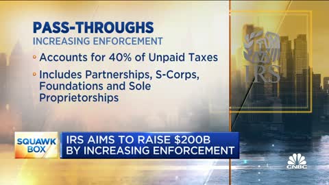 The IRS Aims to Raise $200B in Revenue w/ 40% from “Pass-Throughs” (ie Small Businesses)