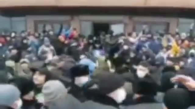 Atyrau, Western Kazakhstan. The police surrendered and sided with the demonstrators.