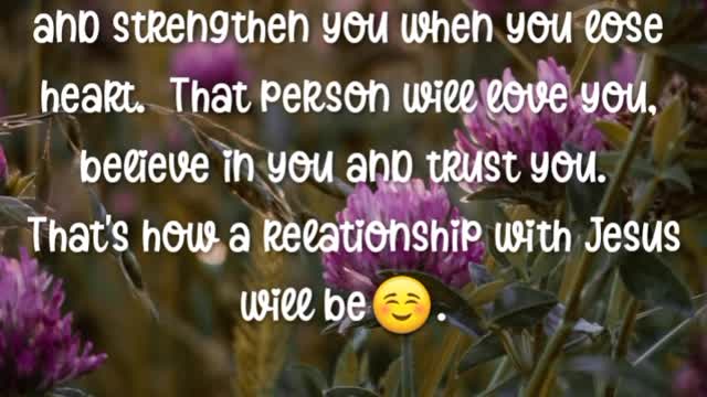 A relationship with Jesus