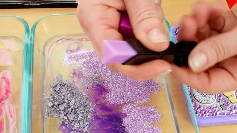 Pink vs Purple - Mixing Makeup Eyeshadow Into Slime! Special Series 83 Satisfyin (1)