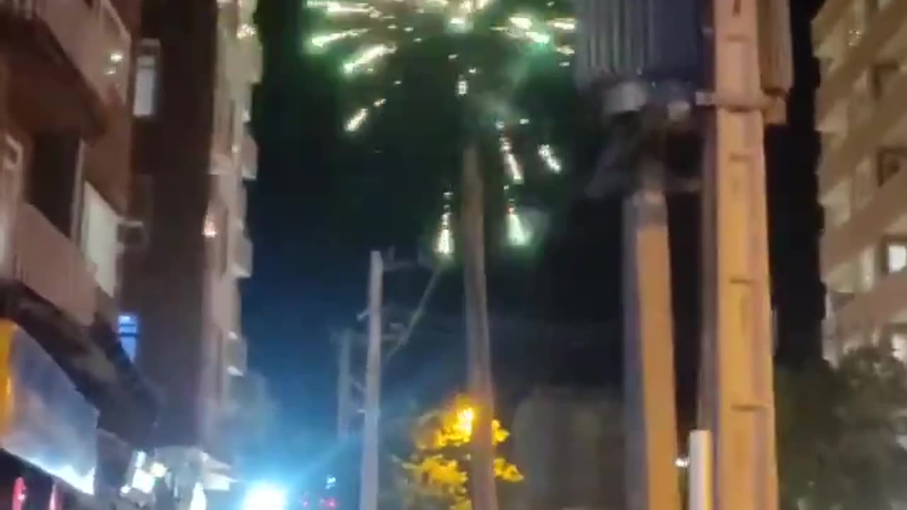 Fireworks seen in Tehran last night celebrating the death of Iranian President Raisi