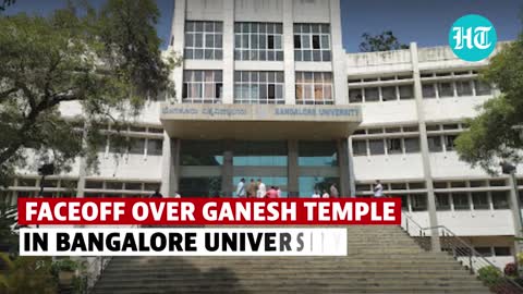 Bangalore University students, staff protest against temple construction on campus. Here's why_片段