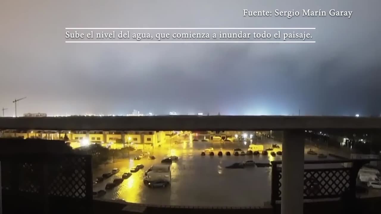 C'est ainsi qu'Alfafar a été inondée,une caméra installée sur une terrasse a filmé toute la tragédie