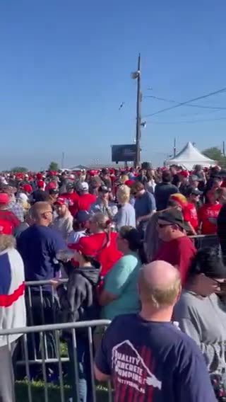 Trump's speech, a line forming for his rally in Butler, Pennsylvania, SEVEN HOURS beforehand!