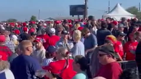 Trump's speech, a line forming for his rally in Butler, Pennsylvania, SEVEN HOURS beforehand!