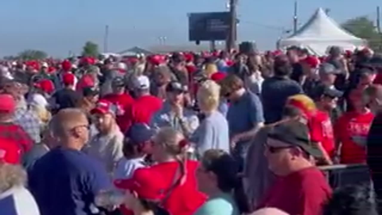 Trump's speech, a line forming for his rally in Butler, Pennsylvania, SEVEN HOURS beforehand!