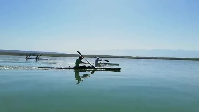 Rowing in nature, good weather