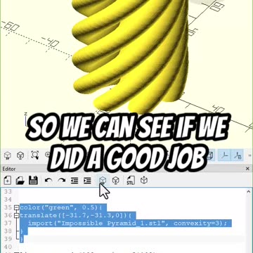 OpenScad: Examining twisted pyramid 2of 3