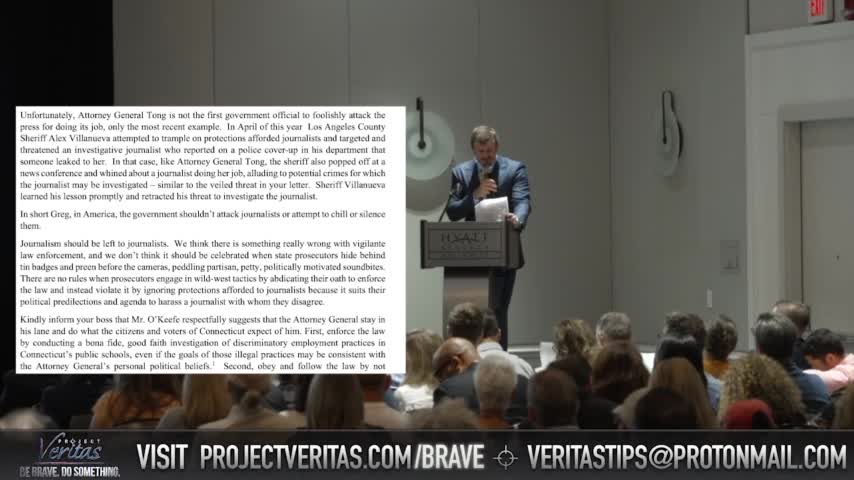 James O’Keefe’s SAVAGE Response to Connecticut Attorney General’s Threat to Subpoena Veritas