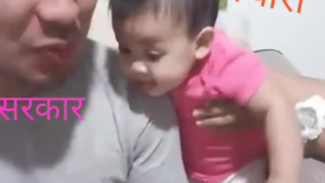 Cute baby reaction on food, lovely video