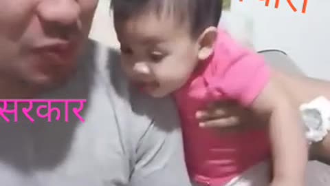 Cute baby reaction on food, lovely video