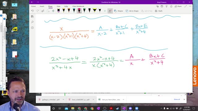 Calculus 2 - Section 7-4 - What will the Partial Fractions look like?