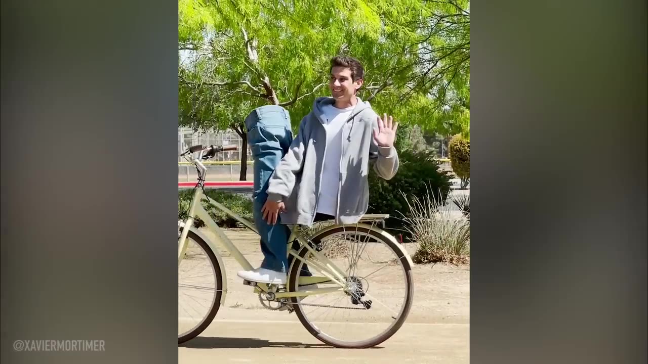 Man cut in half on a bike 😱😱 | Funny viral clips 😊