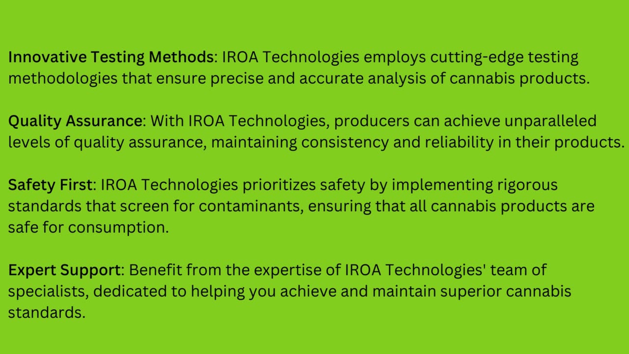 Discover Superior Cannabis Standards with IROA Technologies