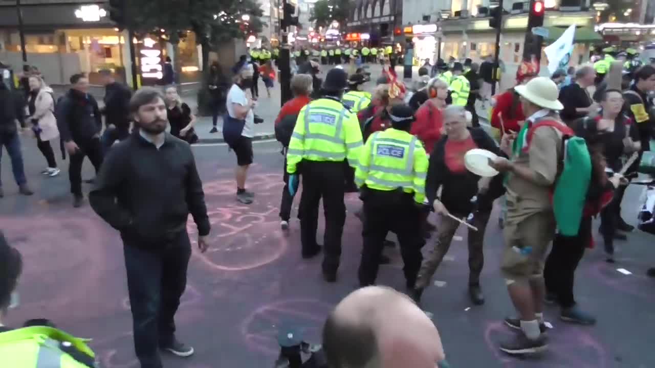 Extinction rebellion arrests obstruction of the highway. police dismantle parts of a lorry part 3