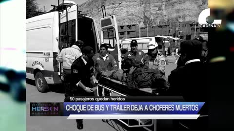 La oroya choque entre bus y trailer