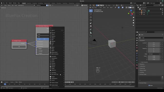 Blender uses animation nodes to create infinite fractals, this is the second step.