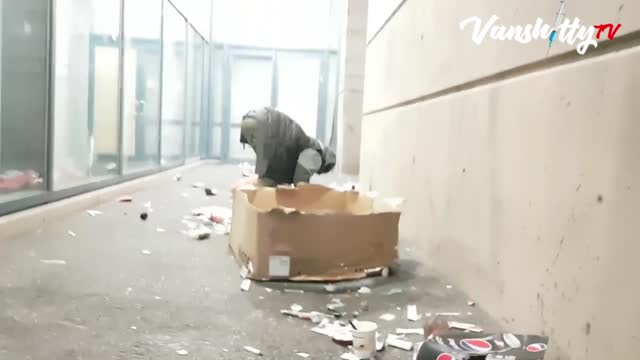 A Man Digs Through a Pile of Needles