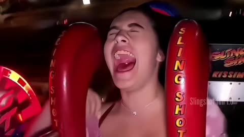 amazing rights girls on slingshot rides